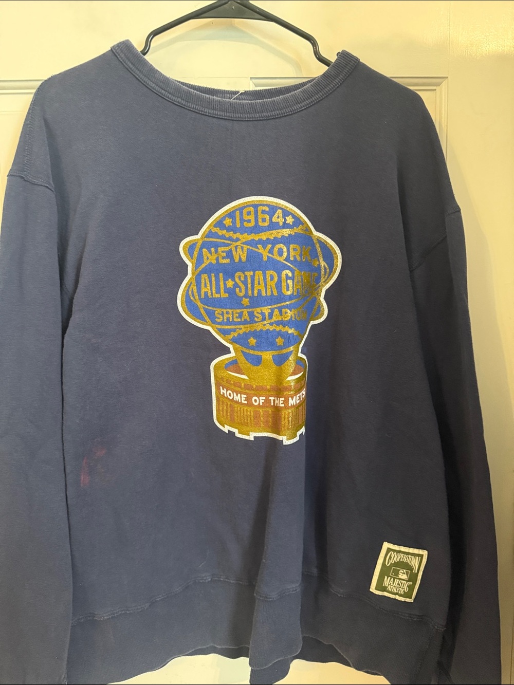 Majestic Navy Crewneck Sweatshirt with Yellow & Gold All-Star Emblem